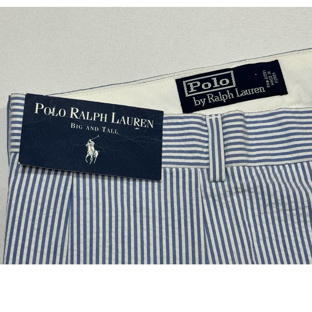 Polo Ralph Lauren Blue Striped Seersucker 8" Shorts Men's Size 44 NEW with tags